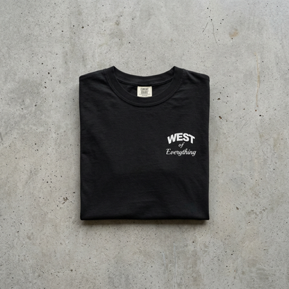 W8V West of Everything black graphic tee folded Comfort Colors 1717 minimal streetwear