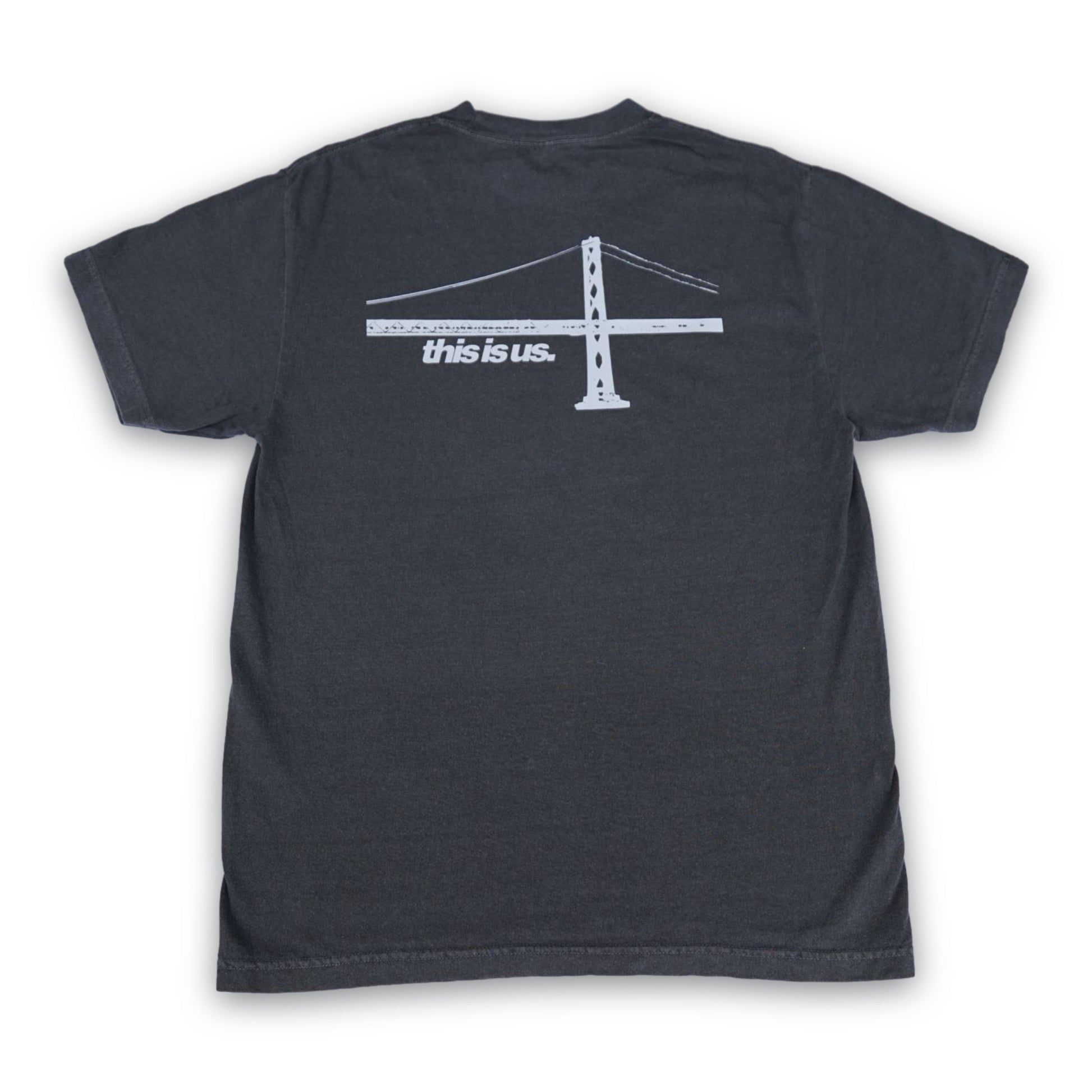 Bay Area This Is Us Shirt Back View Flat Lay Charcoal Black