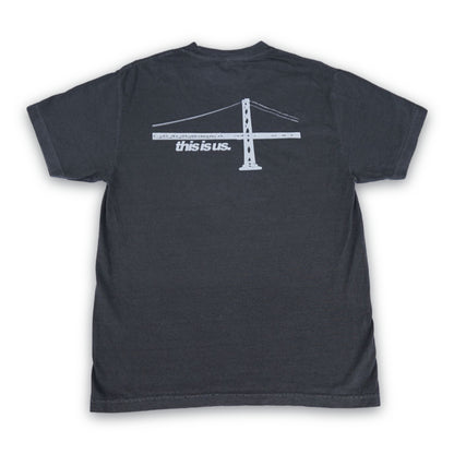 Bay Area This Is Us Shirt Back View Flat Lay Charcoal Black