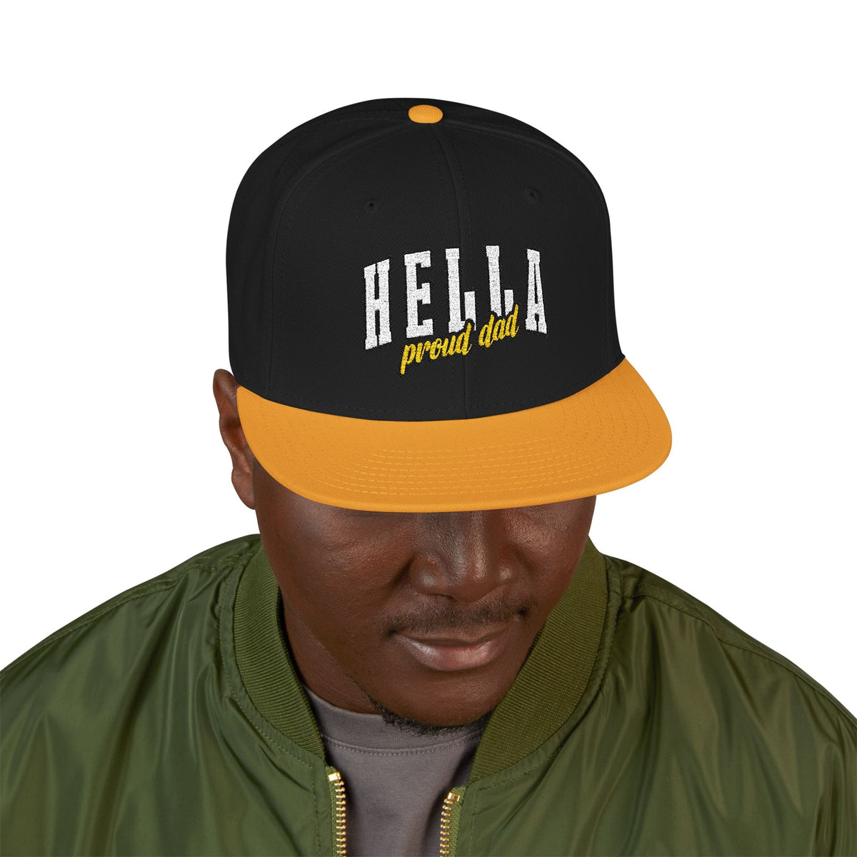 Printify Hats Hella Proud Black and Yellow Snapback Hella Proud Black and Yellow Snapback