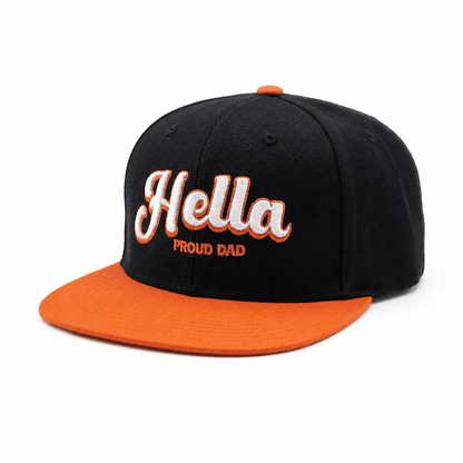 w8v clothing Hats > Baseball Caps > Snapback Hats Hella Proud Dad Black Orange Snapback Hella Proud Dad Snapback | Black & Orange Hat | W8V