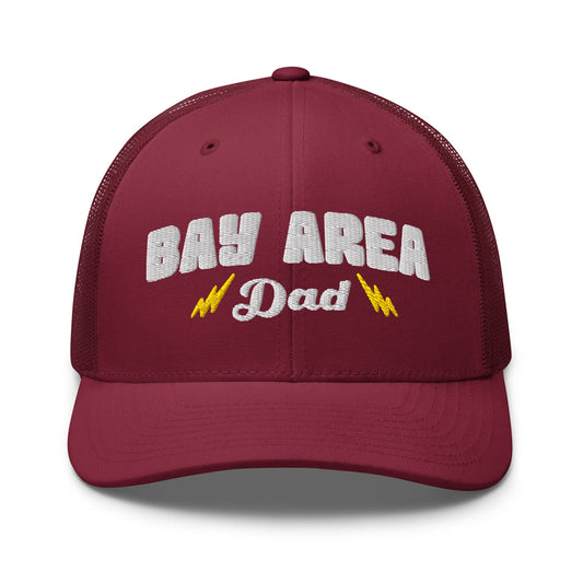 w8v clothing Hats > Trucker Hats Bay Area Dad Cranberry Trucker Hat Bay Area Dad Cranberry Trucker Hat
