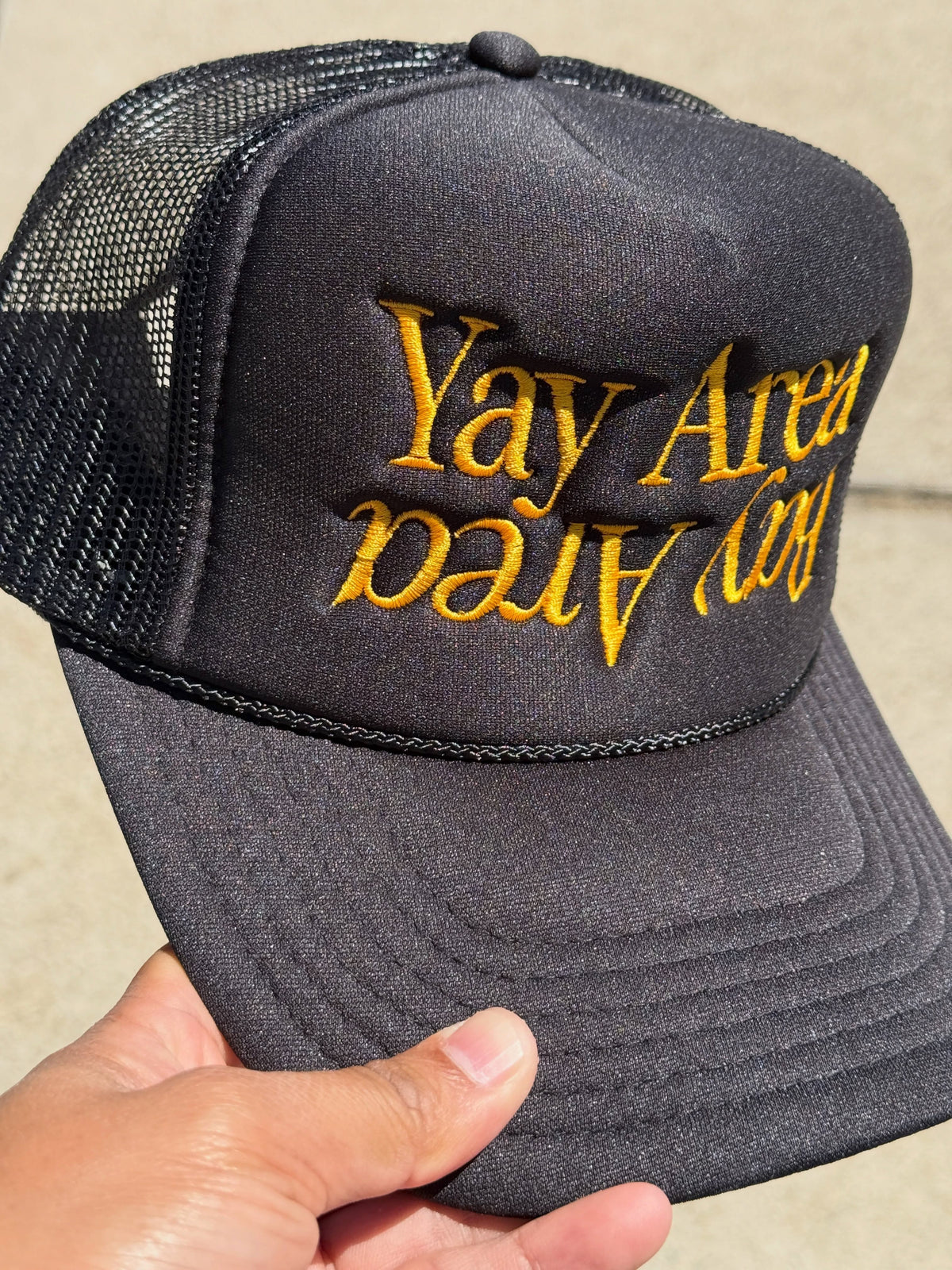 w8v clothing Hats > Trucker Hats Black Yay Area Trucker Hat Black Yay Area Trucker Hat