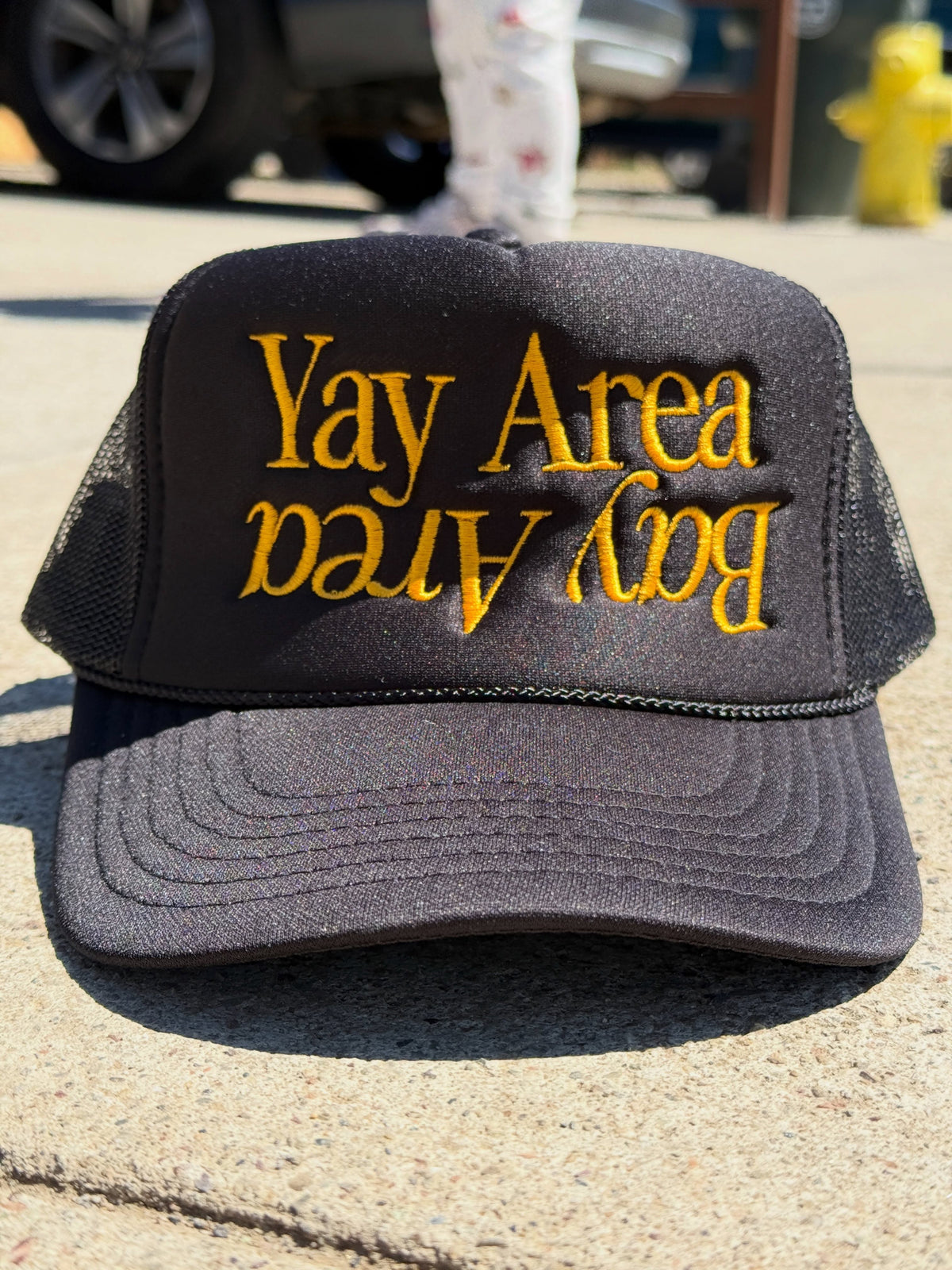 w8v clothing Hats > Trucker Hats Black Yay Area Trucker Hat Black Yay Area Trucker Hat