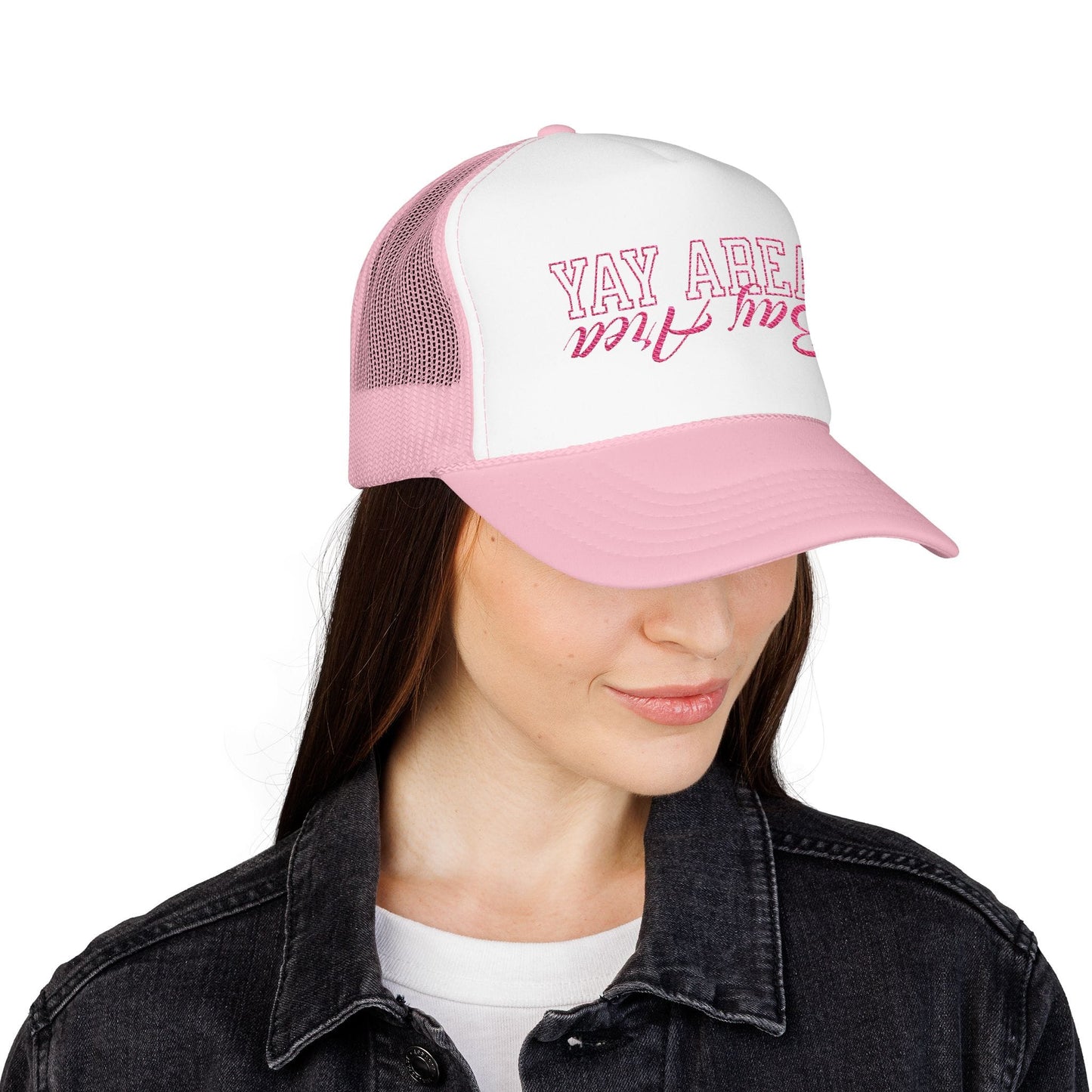 w8v clothing Hats > Trucker Hats Yay Area Pink Trucker Hat Yay Area Pink Trucker Hat